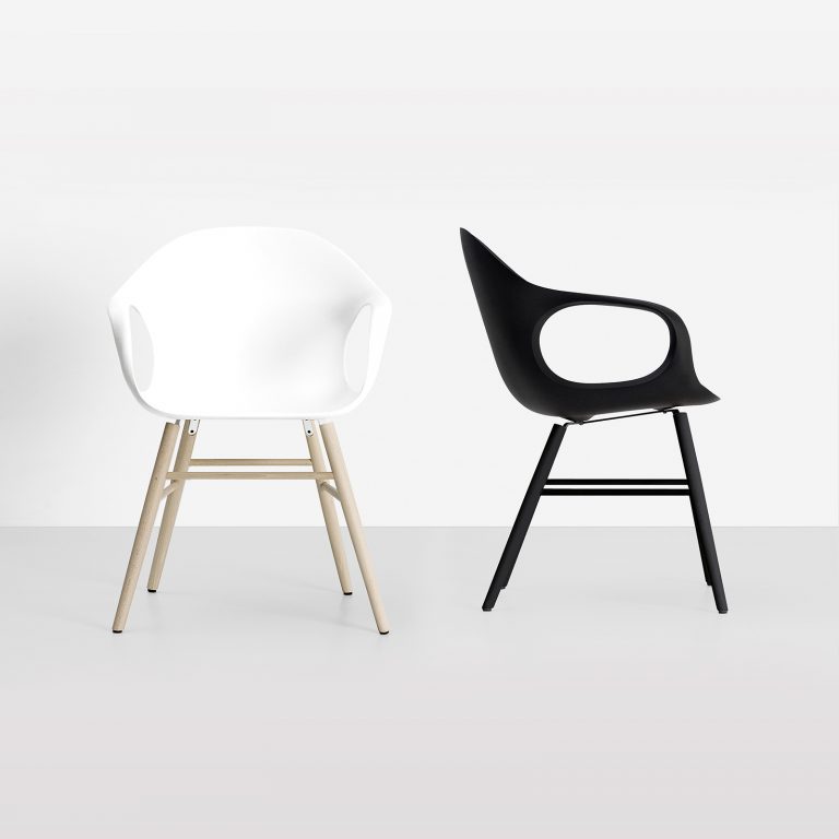 Möbel - Stühle - Elephant Wood Sessel - Kristalia - schwarz weiß - Buchenfurnier, lackiertes Polyurhethan