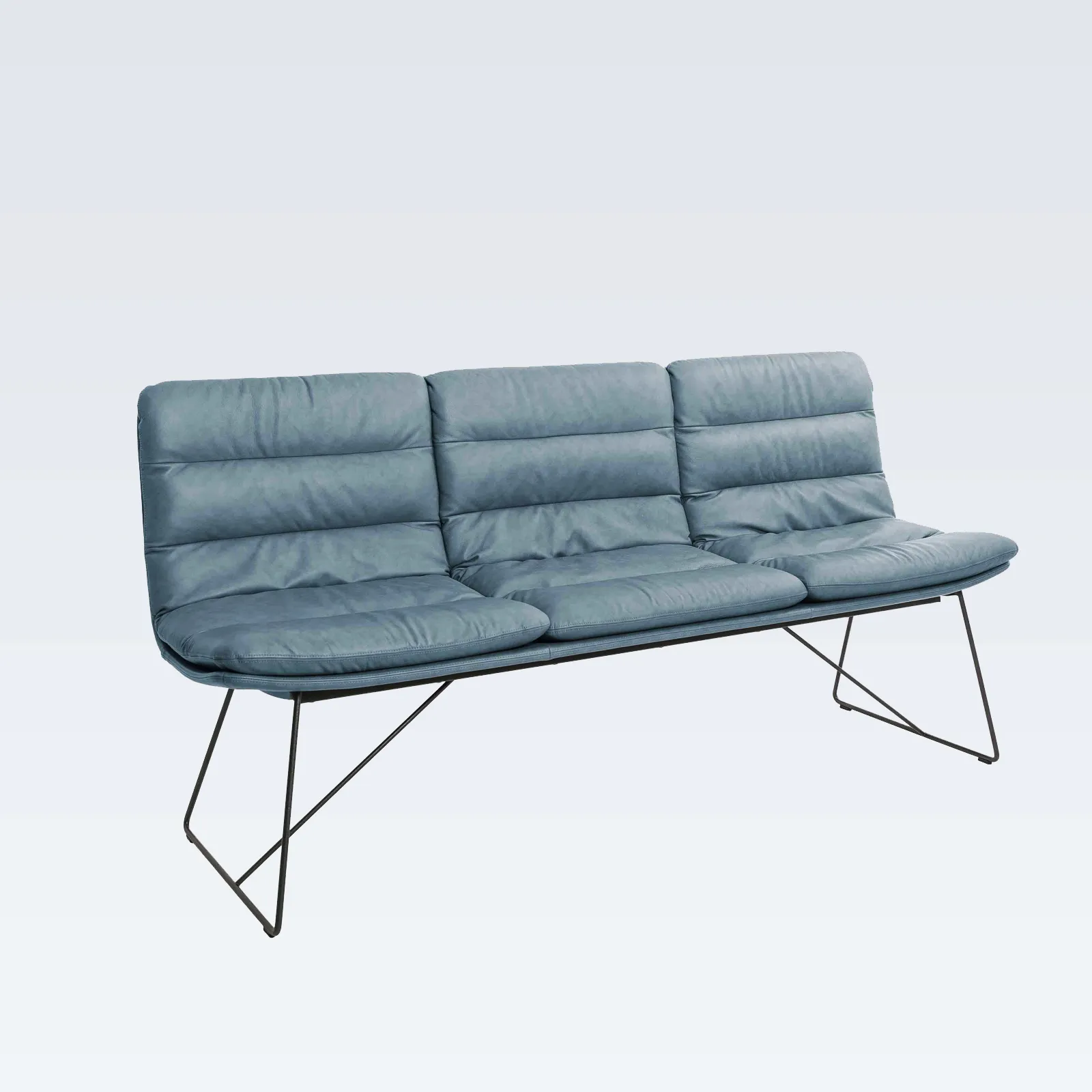 arva 3 sitzer bank mit drahtkufengestell 3